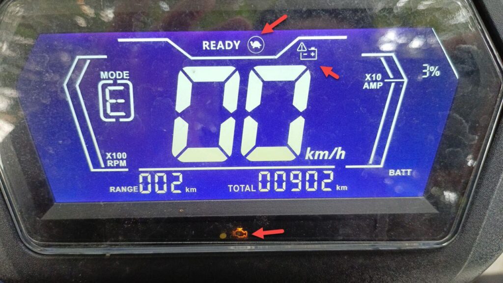 Dashboard Baterai dibawah 5%